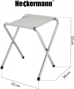 Heckermann Stół składany 120x60cm Czarny + 4x Taboret 2