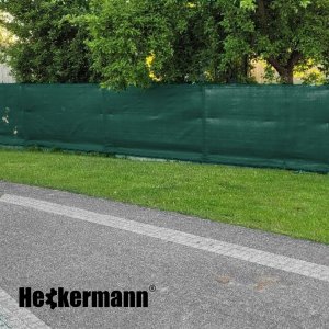 Heckermann Zestaw Siatka cieniująca 1,5x50m - Zielona + 2x Opaski zaciskowe 100szt - Zielone 6