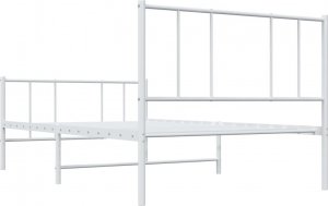 vidaXL vidaXL Metalowa rama łóżka z wezgłowiem i zanóżkiem, biała, 90x200 cm 8