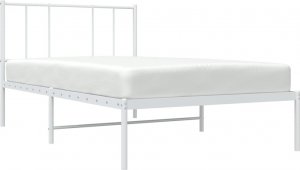 vidaXL vidaXL Metalowa rama łóżka z wezgłowiem, biała, 75x190 cm 3