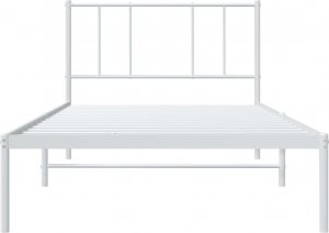 vidaXL vidaXL Metalowa rama łóżka z wezgłowiem, biała, 75x190 cm 6