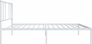 vidaXL vidaXL Metalowa rama łóżka z wezgłowiem, biała, 75x190 cm 7