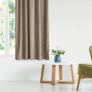 Homede Homede Zasłona VILA velvetowa na srebrnych przelotkach 200x300 beżowa 3