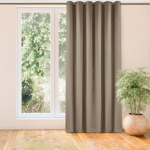 Homede Homede Zasłona VILA velvetowa na złotych przelotkach 400x270 beżowa 2