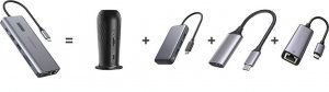 HUB USB Choetech Adapter 12w1 Choetech HUB-M26 USB-C do USB-C+ USB-A+ HDMI+ VGA+ AUX+ SD+ TF (szary) 8