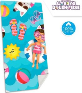 Kids Euroswan Ręcznik plażowy Koci Domek Gabi 70x140cm bawełna Gabby's Dollhouse GD00003 2