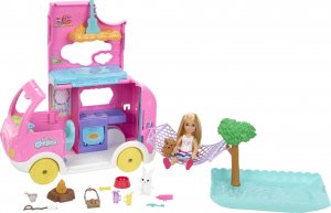 Lalka Barbie Mattel  Kamper Chelsea Zestaw 2w1 (HNH90) 11