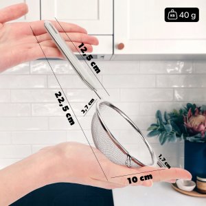 Kadax Sitko Kuchenne Nierdzewne Przesiewacz Mąki 10 cm 5