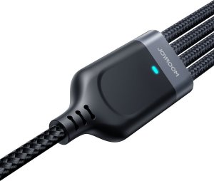 Kabel USB Joyroom USB-A - 2x USB-C + Lightning + microUSB 1.2 m Czarny (JYR776) 2