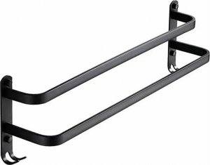 Aptel Stalowy Wieszak na Ręczniki Łazienkowy w stylu Loft 60x11cm czarny mat AG988 2