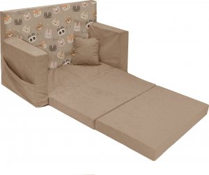Blomster Rozkładana sofa piankowa dziecięca beżowa+misie 3