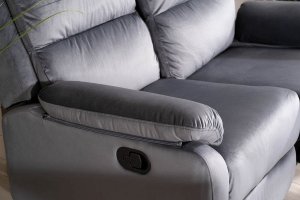 SIGNAL MEBLE Sofa rozkładana SPENCER 3 VELVET szara welurowa 8