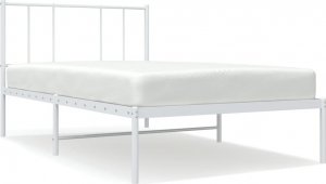 vidaXL vidaXL Metalowa rama łóżka z wezgłowiem, biała, 90x190 cm 2