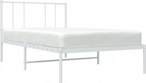 vidaXL vidaXL Metalowa rama łóżka z wezgłowiem, biała, 90x190 cm 3