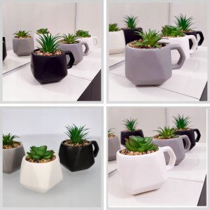 Kadax sztuczna Roślina Sukulent Kwiat Ozdobny Biały 6