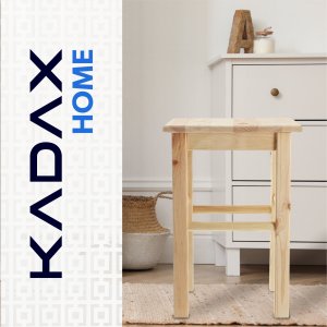 Kadax Taboret Stołek Kuchenny Drewniany Krzesło 43,5 cm 2