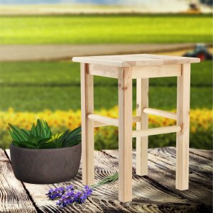 Kadax Taboret Stołek Kuchenny Drewniany Krzesło 43,5 cm 8