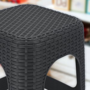 Kadax Taboret Kuchenny Stołek Krzesło Rattan Antracyt 6
