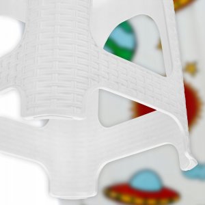 Kadax Taboret Kuchenny Stołek Krzesło Rattan Biały 120kg 7