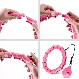 One Fitness Hula hop z wypustkami i obciążnikiem OHA02 różowe 13