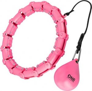 One Fitness Hula hop z wypustkami i obciążnikiem OHA02 różowe 14