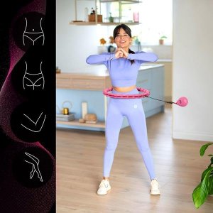 One Fitness Hula hop z wypustkami i obciążnikiem OHA02 różowe 9