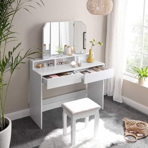 Glamour Toaletka z trójdzielnym lustrem 100 cm GLAMOUR 6
