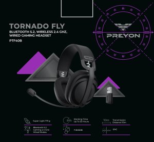 Słuchawki PREYON Tornado Fly Czarne (PTF40B) 12