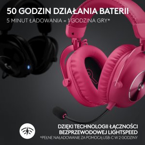Słuchawki Logitech G Pro X2 Lightspeed Różowe (981-001275) 3
