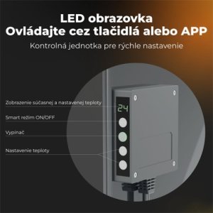Aeno Premium Eco* Smart Heater, 700W, Tempered glass, Infrared+convection heating type, LED display, Plug type: Europe (E/F type), GREY 13