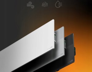Aeno Premium Eco* Smart Heater, 700W, Tempered glass, Infrared+convection heating type, LED display, Plug type: Europe (E/F type), GREY 6