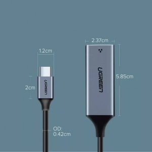 Adapter USB Ugreen CM199 USB-C - RJ-45 Szary  (50737B) 10