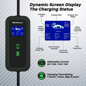 Ładowarka Qoltec Mobilna do samochodów EV 2w1 Typ 2, 3,5kW, 230V 9