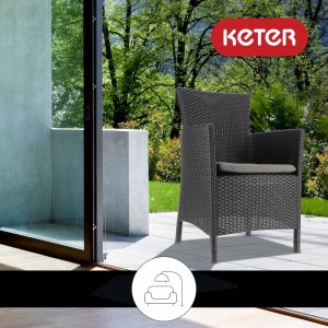 Kadax Allibert Fotel Ogrodowy Z Poduszką Krzesło Rattan 2