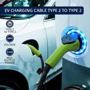 Kabel do ładowania samochodów Qoltec Typ 2, 400V, 11kW, 16A, 5m (52473) 3