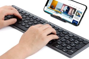 Klawiatura HDWR Elegancka składana klawiatura bezprzewodowa z Bluetooth, ciemnoszara typerCLAW BS110 8