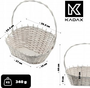 Kadax KADAX Koszyk Prezentowy Wiklinowy Biały Średni 3