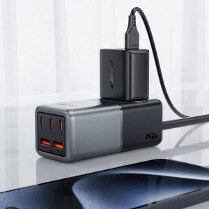 Ładowarka Acefast Ładowarka sieciowa / listwa zasilająca Z2, GaN, 3xUSB-C, 2xUSB-A, 75W (black) 4