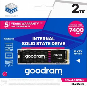 Dysk SSD GoodRam PX700 2TB M.2 2280 PCI-E x4 Gen4 NVMe (SSDPR-PX700-02T-80) 2