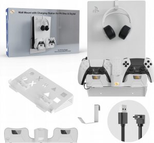 JYS Uchwyt Ścienny + Ładowarka do Padów 2w1 do Sony PlayStation PS 5 / PS5 (PS5181) 11