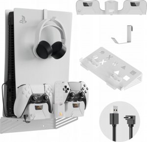 JYS Uchwyt Ścienny + Ładowarka do Padów 2w1 do Sony PlayStation PS 5 / PS5 (PS5181) 2