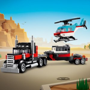 LEGO Creator Ciężarówka z platformą i helikopterem  (31146) 3