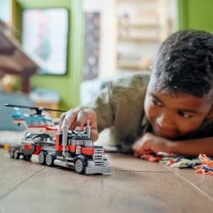LEGO Creator Ciężarówka z platformą i helikopterem  (31146) 6