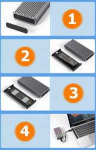 Kieszeń Zenwire Obudowa na dysk SSD m2 4w1 NVME Pcie SATA NGFF M.2 USB-C USB 3.0 10 GB/s Adapter Kieszeń LED RGB Zenwire 2808SN 4