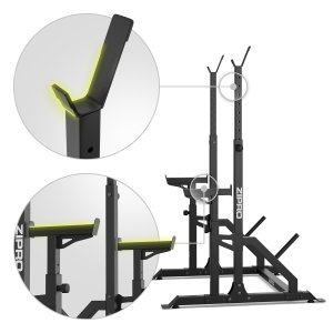 Zipro Stojak pod sztangę LIFT z asekuracją i miejscem na obciążenia 7