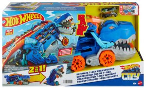 Mattel Hot Wheels City T-Rex Mega Transporter Zestaw (HNG50) 5
