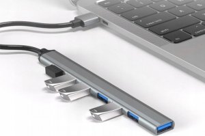 HUB USB DRMZ HUB USB-C 3.0 ROZDZIELACZ PORTÓW 7W1 USB 3.2 AKTYWNY SZYBKI ROZGAŁĘŹNIK 3