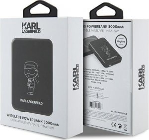 Powerbank Karl Lagerfeld Karl Lagerfeld Powerbank indukcyjny KLPBM5KIOTTGK 5000mAh czarny/black NFT Outline Ikonik MagSafe 5