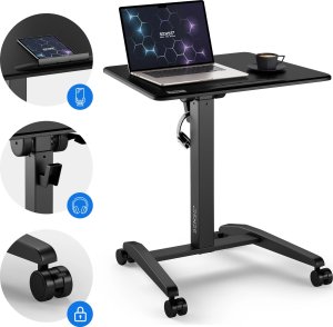 Biurko SENSE7 biurko mobilne Czarne 70 cmx52 cm czarny 4