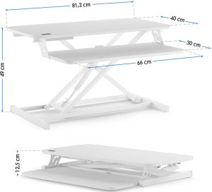 Biurko SENSE7 konwerter biurowy Białe 81 cmx40 cm 7